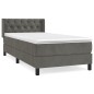 vidaXL Boxspringbett mit Matratze Dunkelgrau 80x200 cm Samt vidaXL Boxspringbett mit Matratze Dunkelgrau 80x200 cm Samt