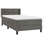vidaXL Boxspringbett mit Matratze Dunkelgrau 80x200 cm Samt vidaXL Boxspringbett mit Matratze Dunkelgrau 80x200 cm Samt