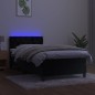 vidaXL Boxspringbett mit Matratze & LED Schwarz 80x200 cm Samt vidaXL Boxspringbett mit Matratze & LED Schwarz 80x200 cm Samt