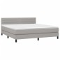 vidaXL Boxspringbett mit Matratze & LED Hellgrau 180x200 cm Stoff vidaXL Boxspringbett mit Matratze & LED Hellgrau 180x200 cm Stoff