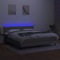 vidaXL Boxspringbett mit Matratze & LED Hellgrau 180x200 cm Stoff vidaXL Boxspringbett mit Matratze & LED Hellgrau 180x200 cm Stoff