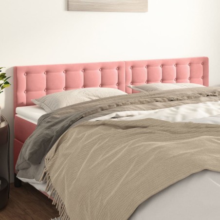 Kopfteile 2 Stk. Rosa 80x5x78/88 cm Samt