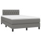 vidaXL Boxspringbett mit Matratze & LED Dunkelgrau 120x200 cm Stoff vidaXL Boxspringbett mit Matratze & LED Dunkelgrau 120x200 cm Stoff