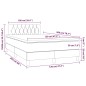 vidaXL Boxspringbett mit Matratze & LED Dunkelgrau 120x200 cm Stoff vidaXL Boxspringbett mit Matratze & LED Dunkelgrau 120x200 cm Stoff