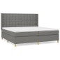 vidaXL Boxspringbett mit Matratze Dunkelgrau 200x200 cm Stoff vidaXL Boxspringbett mit Matratze Dunkelgrau 200x200 cm Stoff