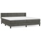 vidaXL Boxspringbett mit Matratze Dunkelgrau 200x200 cm Samt vidaXL Boxspringbett mit Matratze Dunkelgrau 200x200 cm Samt