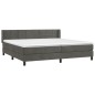 vidaXL Boxspringbett mit Matratze Dunkelgrau 200x200 cm Samt vidaXL Boxspringbett mit Matratze Dunkelgrau 200x200 cm Samt