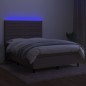 vidaXL Boxspringbett mit Matratze & LED Taupe 140x190 cm Stoff vidaXL Boxspringbett mit Matratze & LED Taupe 140x190 cm Stoff