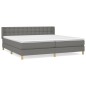 vidaXL Boxspringbett mit Matratze Dunkelgrau 180x200 cm Stoff vidaXL Boxspringbett mit Matratze Dunkelgrau 180x200 cm Stoff