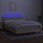 vidaXL Boxspringbett mit Matratze & LED Creme 140x190 cm Stoff vidaXL Boxspringbett mit Matratze & LED Creme 140x190 cm Stoff