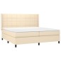 vidaXL Boxspringbett mit Matratze Creme 200x200 cm Stoff vidaXL Boxspringbett mit Matratze Creme 200x200 cm Stoff