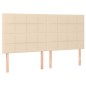 vidaXL Boxspringbett mit Matratze Creme 200x200 cm Stoff vidaXL Boxspringbett mit Matratze Creme 200x200 cm Stoff