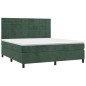 vidaXL Boxspringbett mit Matratze & LED Dunkelgrün 180x200 cm Samt vidaXL Boxspringbett mit Matratze & LED Dunkelgrün 180x200 cm Samt