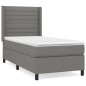 vidaXL Boxspringbett mit Matratze Dunkelgrau 90x190 cm Stoff vidaXL Boxspringbett mit Matratze Dunkelgrau 90x190 cm Stoff
