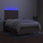 vidaXL Boxspringbett mit Matratze & LED Taupe 120x200 cm Stoff vidaXL Boxspringbett mit Matratze & LED Taupe 120x200 cm Stoff