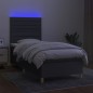 vidaXL Boxspringbett mit Matratze & LED Dunkelgrau 90x200 cm Stoff vidaXL Boxspringbett mit Matratze & LED Dunkelgrau 90x200 cm Stoff