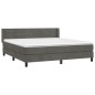 vidaXL Boxspringbett mit Matratze Dunkelgrau 180x200 cm Samt vidaXL Boxspringbett mit Matratze Dunkelgrau 180x200 cm Samt