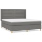 vidaXL Boxspringbett mit Matratze Dunkelgrau 160x200 cm Stoff vidaXL Boxspringbett mit Matratze Dunkelgrau 160x200 cm Stoff