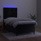 vidaXL Boxspringbett mit Matratze & LED Schwarz 90x200 cm Samt vidaXL Boxspringbett mit Matratze & LED Schwarz 90x200 cm Samt