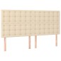 vidaXL Boxspringbett mit Matratze & LED Creme 200x200 cm Stoff vidaXL Boxspringbett mit Matratze & LED Creme 200x200 cm Stoff