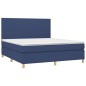 vidaXL Boxspringbett mit Matratze & LED Blau 160x200 cm Stoff vidaXL Boxspringbett mit Matratze & LED Blau 160x200 cm Stoff