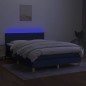 vidaXL Boxspringbett mit Matratze & LED Blau 140x190 cm Stoff vidaXL Boxspringbett mit Matratze & LED Blau 140x190 cm Stoff