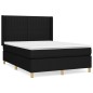 vidaXL Boxspringbett mit Matratze Schwarz 140x190 cm Stoff vidaXL Boxspringbett mit Matratze Schwarz 140x190 cm Stoff