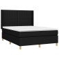 vidaXL Boxspringbett mit Matratze Schwarz 140x190 cm Stoff vidaXL Boxspringbett mit Matratze Schwarz 140x190 cm Stoff