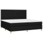 vidaXL Boxspringbett mit Matratze & LED Schwarz 200x200 cm Stoff vidaXL Boxspringbett mit Matratze & LED Schwarz 200x200 cm Stoff