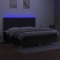 vidaXL Boxspringbett mit Matratze & LED Schwarz 200x200 cm Stoff vidaXL Boxspringbett mit Matratze & LED Schwarz 200x200 cm Stoff
