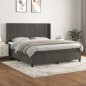 vidaXL Boxspringbett mit Matratze Dunkelgrau 160x200 cm Samt vidaXL Boxspringbett mit Matratze Dunkelgrau 160x200 cm Samt