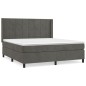 vidaXL Boxspringbett mit Matratze Dunkelgrau 160x200 cm Samt vidaXL Boxspringbett mit Matratze Dunkelgrau 160x200 cm Samt