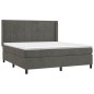 vidaXL Boxspringbett mit Matratze Dunkelgrau 160x200 cm Samt vidaXL Boxspringbett mit Matratze Dunkelgrau 160x200 cm Samt