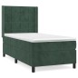 vidaXL Boxspringbett mit Matratze Dunkelgrün 90x200 cm Samt vidaXL Boxspringbett mit Matratze Dunkelgrün 90x200 cm Samt