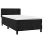 vidaXL Boxspringbett mit Matratze Schwarz 90x190 cm Samt vidaXL Boxspringbett mit Matratze Schwarz 90x190 cm Samt
