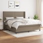 vidaXL Boxspringbett mit Matratze Taupe 160x200 cm Stoff vidaXL Boxspringbett mit Matratze Taupe 160x200 cm Stoff