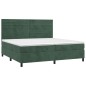 vidaXL Boxspringbett mit Matratze & LED Dunkelgrün 200x200 cm Samt vidaXL Boxspringbett mit Matratze & LED Dunkelgrün 200x200 cm Samt