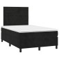 vidaXL Boxspringbett mit Matratze & LED Schwarz 120x200 cm Samt vidaXL Boxspringbett mit Matratze & LED Schwarz 120x200 cm Samt