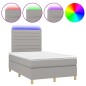 vidaXL Boxspringbett mit Matratze & LED Hellgrau 120x200 cm Stoff vidaXL Boxspringbett mit Matratze & LED Hellgrau 120x200 cm Stoff