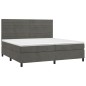 vidaXL Boxspringbett mit Matratze & LED Dunkelgrau 200x200 cm Samt vidaXL Boxspringbett mit Matratze & LED Dunkelgrau 200x200 cm Samt