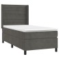 vidaXL Boxspringbett mit Matratze Dunkelgrau 80x200 cm Samt vidaXL Boxspringbett mit Matratze Dunkelgrau 80x200 cm Samt