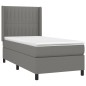 vidaXL Boxspringbett mit Matratze Dunkelgrau 80x200 cm Stoff vidaXL Boxspringbett mit Matratze Dunkelgrau 80x200 cm Stoff