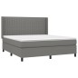 vidaXL Boxspringbett mit Matratze Dunkelgrau 160x200 cm Stoff vidaXL Boxspringbett mit Matratze Dunkelgrau 160x200 cm Stoff
