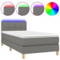 vidaXL Boxspringbett mit Matratze & LED Dunkelgrau 80x200 cm Stoff vidaXL Boxspringbett mit Matratze & LED Dunkelgrau 80x200 cm Stoff