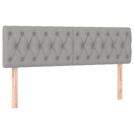 vidaXL Kopfteile 2 Stk. Hellgrau 80x7x78/88 cm Stoff