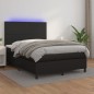 vidaXL Boxspringbett mit Matratze & LED Schwarz 140x190 cm Kunstleder vidaXL Boxspringbett mit Matratze & LED Schwarz 140x190 cm Kunstleder