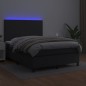 vidaXL Boxspringbett mit Matratze & LED Schwarz 140x190 cm Kunstleder vidaXL Boxspringbett mit Matratze & LED Schwarz 140x190 cm Kunstleder