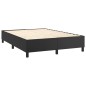 vidaXL Boxspringbett mit Matratze & LED Schwarz 140x190 cm Kunstleder vidaXL Boxspringbett mit Matratze & LED Schwarz 140x190 cm Kunstleder