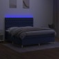vidaXL Boxspringbett mit Matratze & LED Blau 160x200 cm Stoff vidaXL Boxspringbett mit Matratze & LED Blau 160x200 cm Stoff