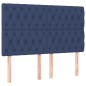 vidaXL Boxspringbett mit Matratze & LED Blau 160x200 cm Stoff vidaXL Boxspringbett mit Matratze & LED Blau 160x200 cm Stoff